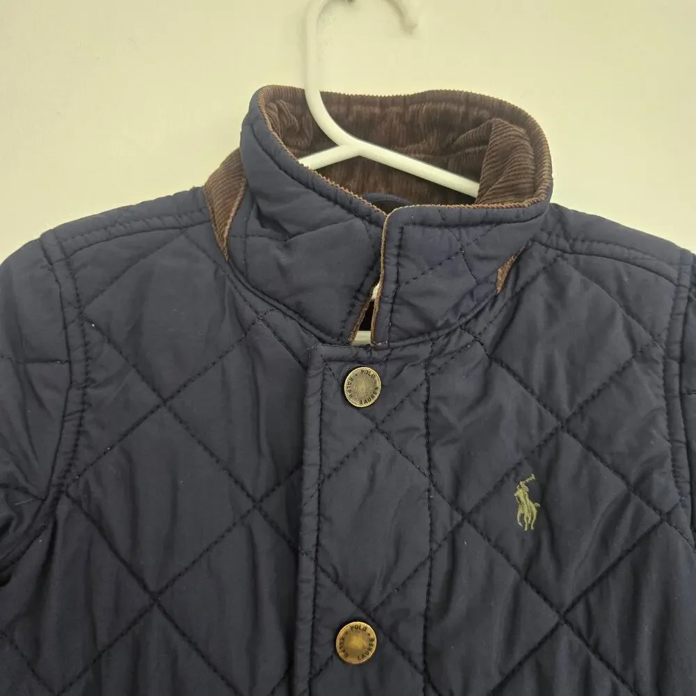 Ralph Lauren Baby Quilted Barn Jacket Corduroy Preppy Snap Front 12 Months